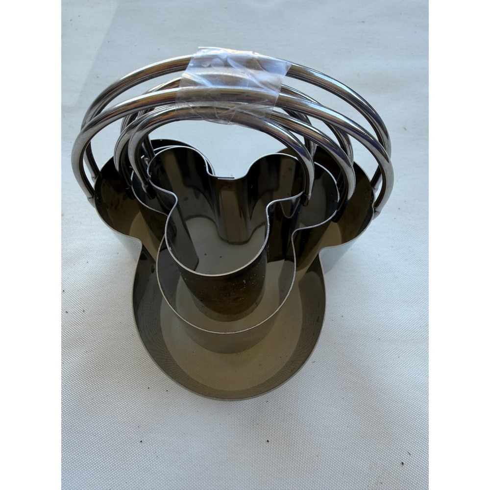 Disney Mickey Mouse Stainless Steel Nesting Cookie Cutter Set 3 Piece Silver